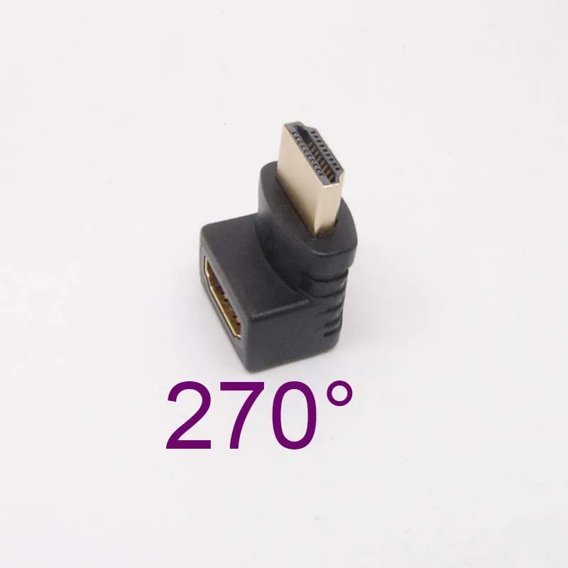 10 قطعة الذهب 1.4 HDMI الذكور إلى الإناث 270 درجة تحويل محول