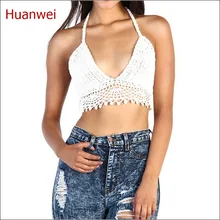 Summer new Hand swimwear beach sport bra crochet bikini tops Handmade Crochet Top Ladies Knitted Beach camisoles