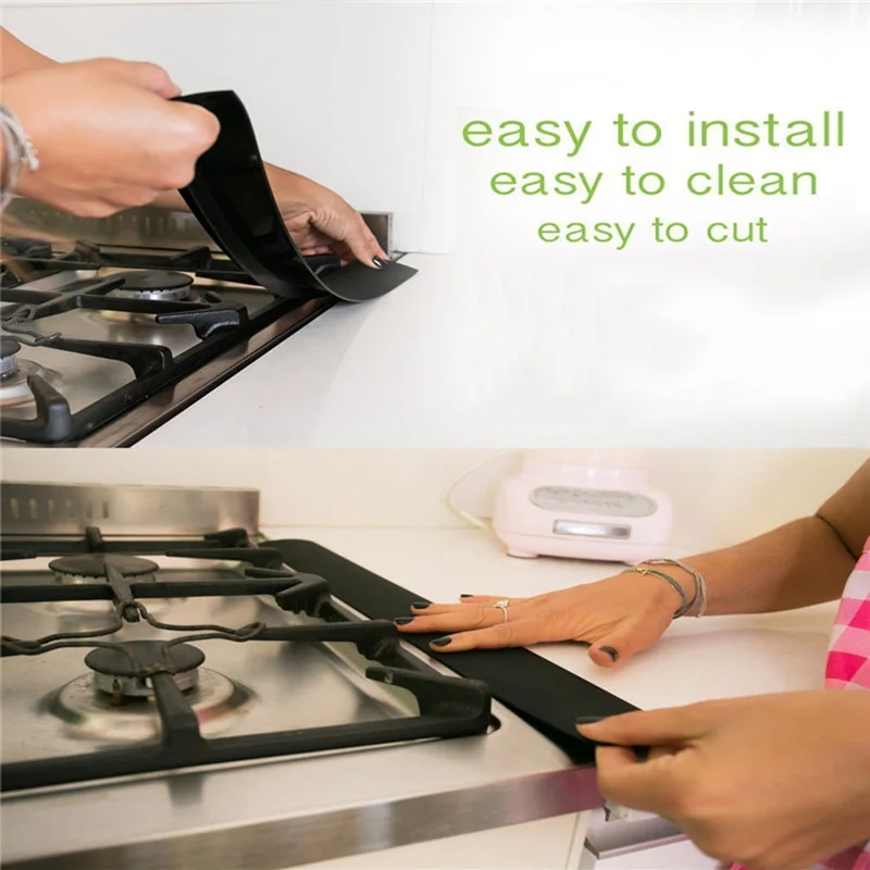 

Hot 21Inch Silicone Kitchen Stove Counter Gaps Cover Oven Guard Spill Seal Slit Filler FQ-ing