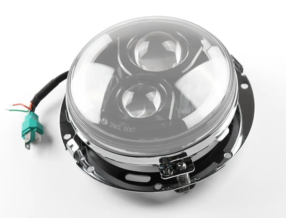 Chrome Round Headlamp 7 inch Headlight Mounting Ring Trim Bracket For Harley Davidson (5)