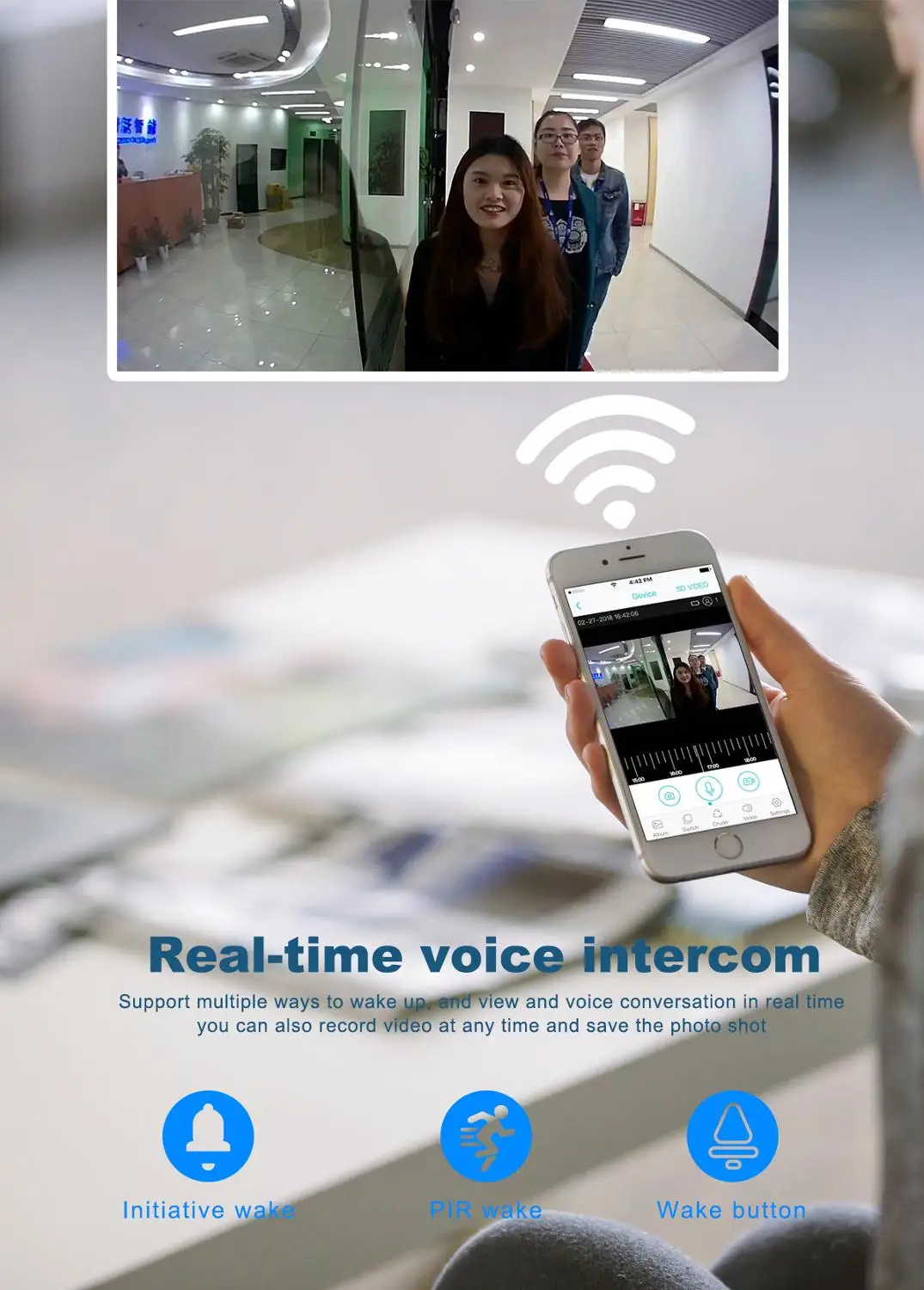 MR101 Wi Fi дверной звонок умный Колокольчик для дома камера Интерком ИК Визуальный met