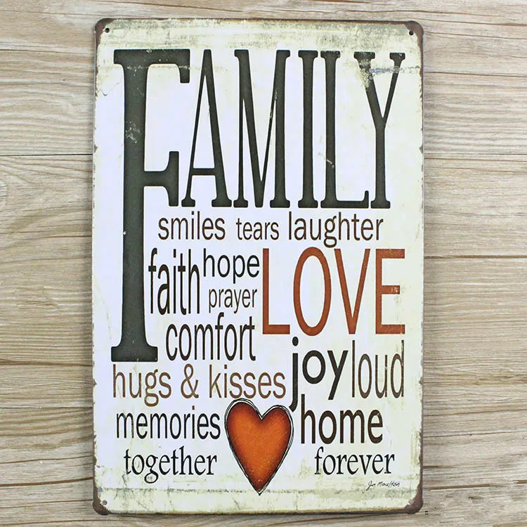 family love letters slogan vintage home decor metal tin signs malt decorative plaques for bar wall - Metal Signs Home Decor family love letters slogan vintage home decor metal tin signs malt decorative plaques for bar wall - Metal Signs Home Decor