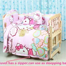 Промо-акция! 6 шт мультфильм детская люлька сетки постельные принадлежности набор для предметы для новорожденных(3 бампера+ матрац+ подушка+ одеяло