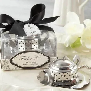 

100pcs Wedding favors "Tea for Two " Teapot Tea Infuser Tea Strainer Favors Bridal Shower Party Gifts WA2095