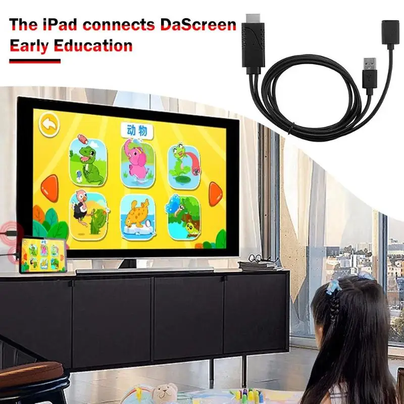 Usb-кабель для передачи данных HDTV для iOS Android 2 в 1 та же линия экрана