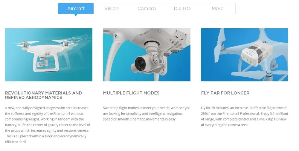 DJI Phantom 4 Camera Drone With Extra Battery Visual Tracking Follow Me, TapFly ,Sport Mode,Obstacle Sensing System