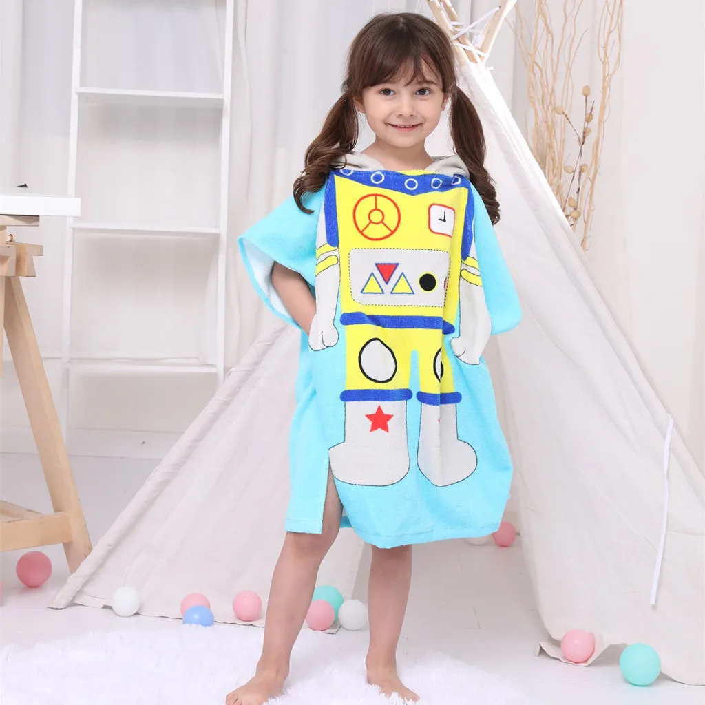 Infant baby poncho towel hooded beach towels for kid Bathrobe Pajamas Cartoon Animals baby hooded bath towel Child baby bath set