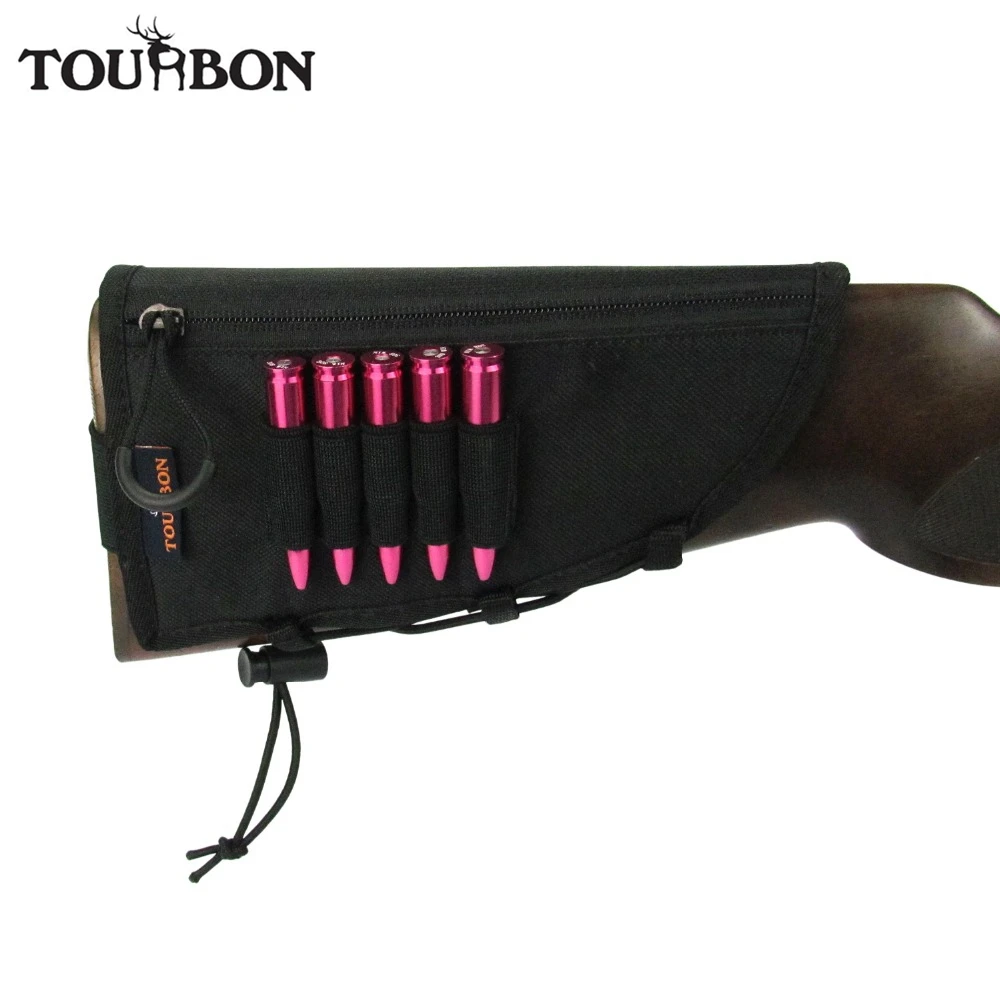 

Tourbon Hunting Accessories Gun Buttstock Rifle Cartridge Holder Ammo Shells Carrier 5 Rounds Cheek Rest Pad