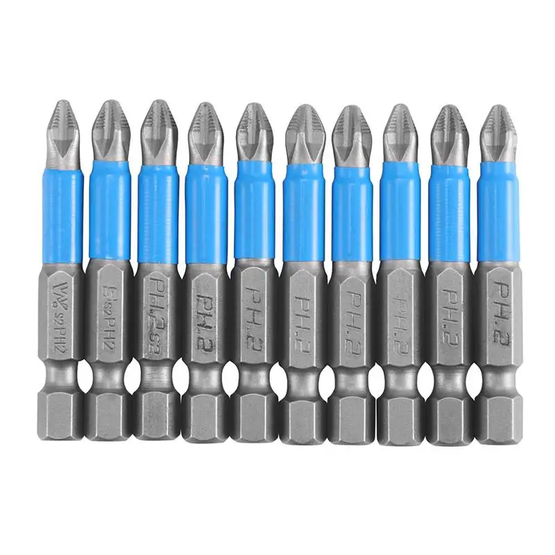 Youool-Juego de puntas de destornillador magnéticas PH1 PH2 PH3, 10 Uds., 50mm, vástago hexagonal de 1/4