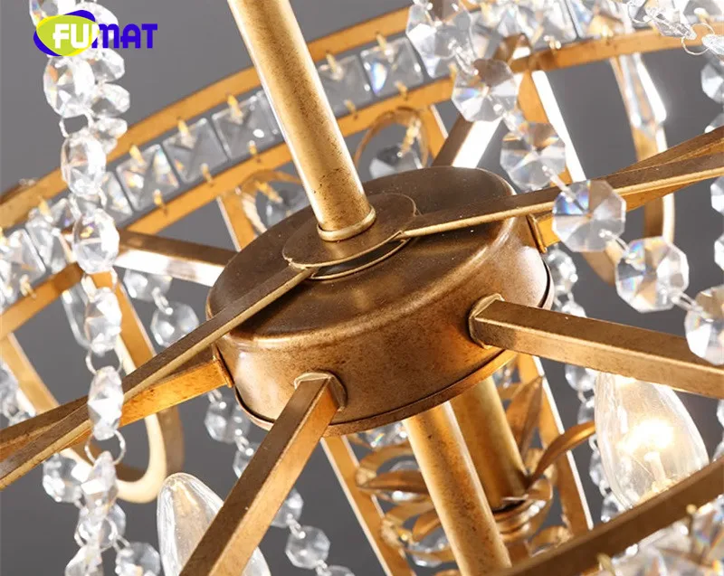FUMAT Crystal K9 Chandeliers Lamps Lighting American Crown European Style For Living Room Bedroom Kitchen hanging light fixture 8