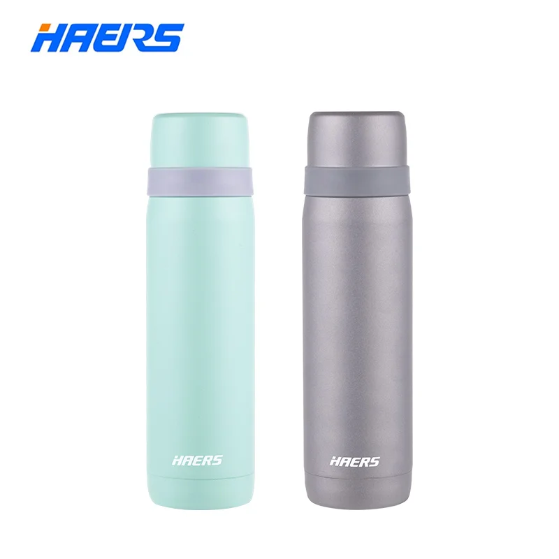 Haers 18 8 Stainless Steel Thermal Bottle Bullet Beverage Vacuum Insulated Bottle With Built in Cup