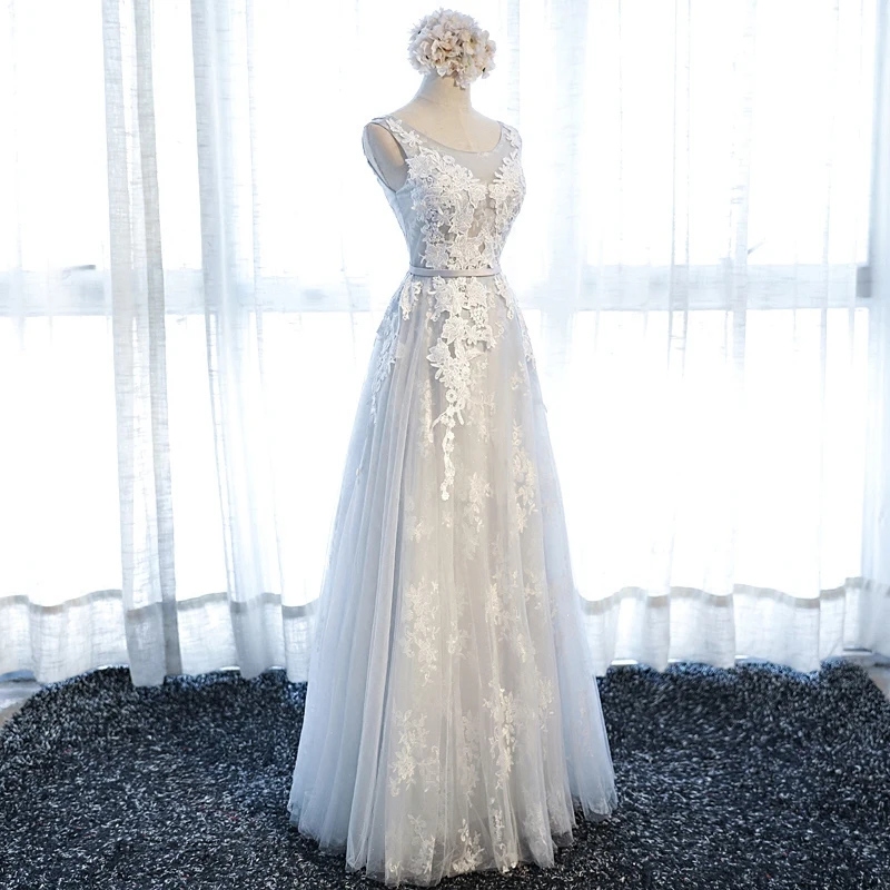 Элегантное высококачественное Тюлевое платье подружки невесты с цветочной аппликацией для свадебной вечеринки, длинные платья подружки невесты