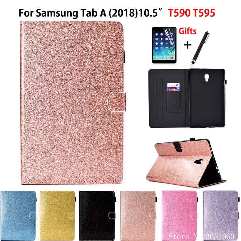 Блестящий чехол для Samsung Galaxy Tab A A2 2018 10 5 дюйма T590 T595 T597 Женская умная Обложка