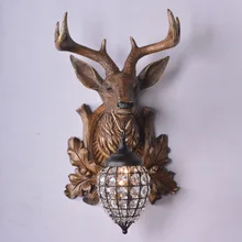 Американские рога лампа настенная лампа модные настенные лампы олень настенный светильник