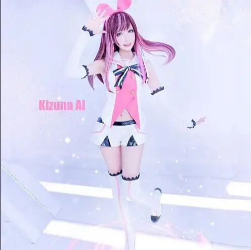 Японские Мультяшные аниме косплей Youtuber Kizuna AI cos A.I.Channel Channel A.I. Маскарадный костюм