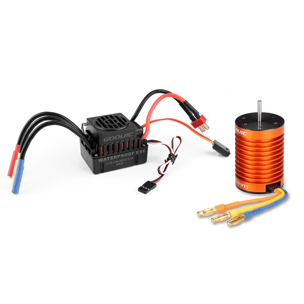 

GoolRC Upgrade Waterproof F540 4370KV Brushless Motor with 45A ESC Combo Set for 1/10 RC Car Truck Parts
