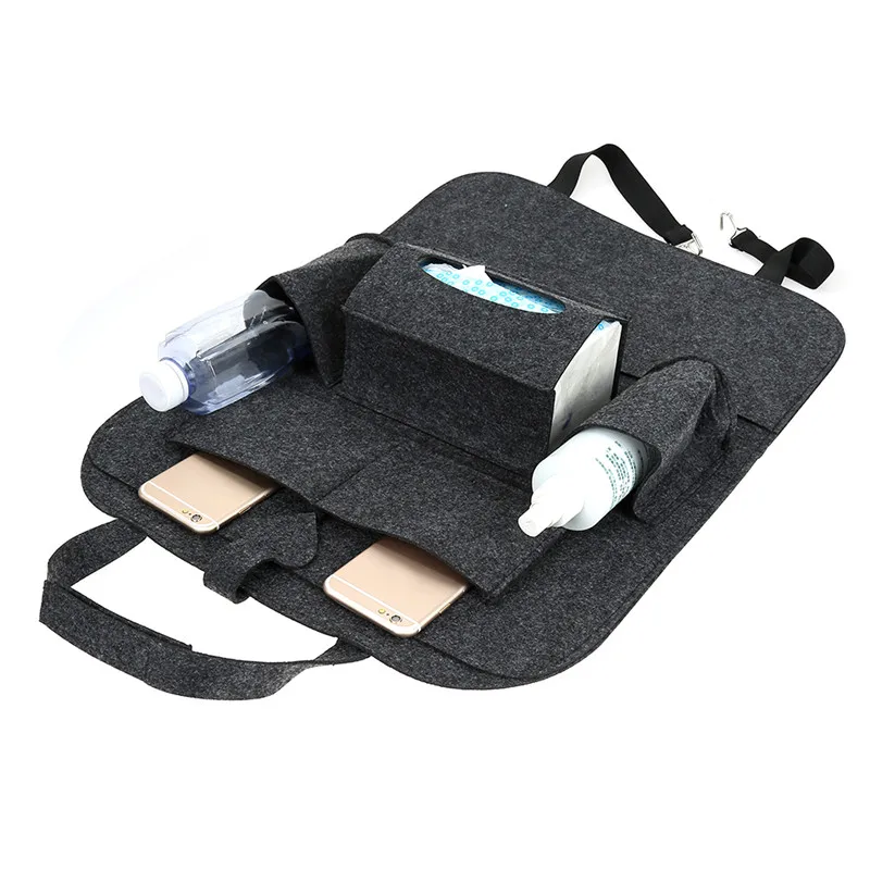 Car Seat Organizer Auto Car Backseat Organizer Car-Styling Holder Multi-Pocket Seat Wool Felt Multifunction Storage