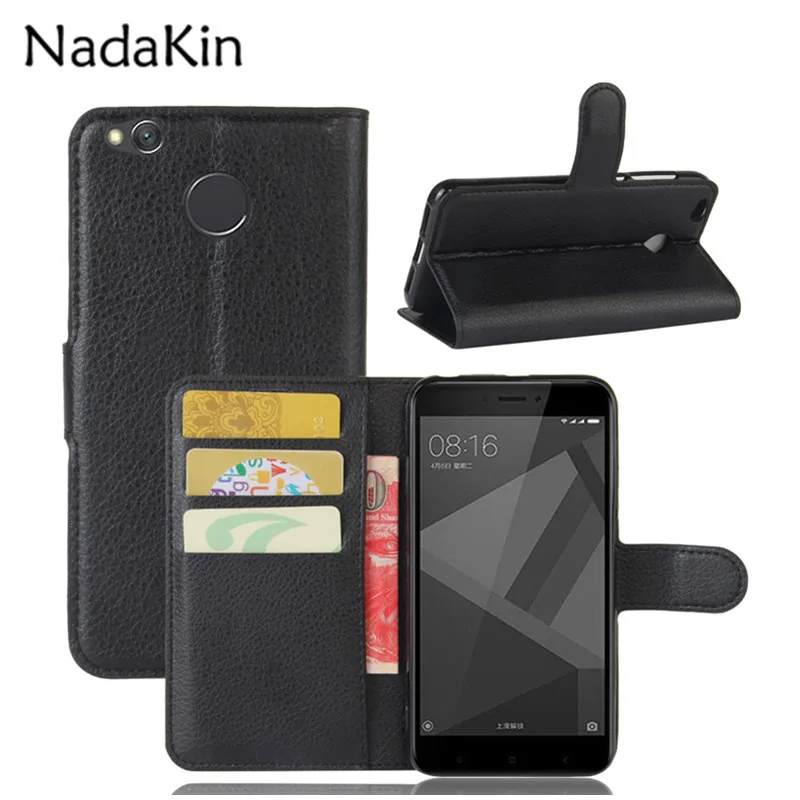 

Flip PU Leather Wallet Case For Xiaomi Redmi 4X High Quality Cover For Xiaom Hongmi 4X With Stand Function and Card Holder