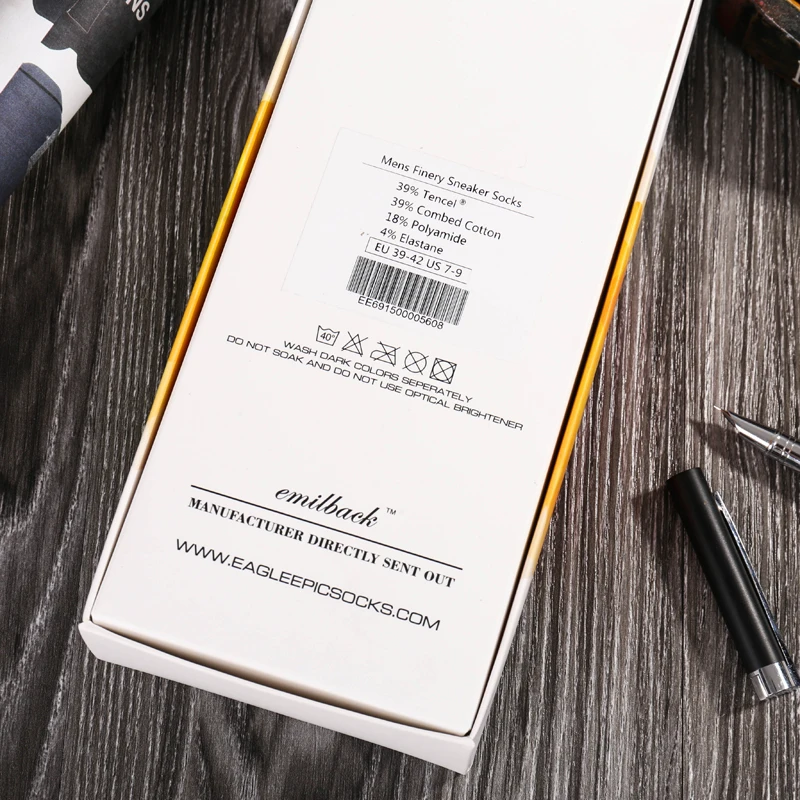 Emilback Finery 6 пар/партия Белые Серые повседневные кроссовки из тенсела хлопковые