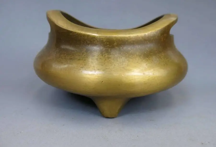 

China pure brass copper Beautiful fine Incense burner censer Sculpture Statue 06.08