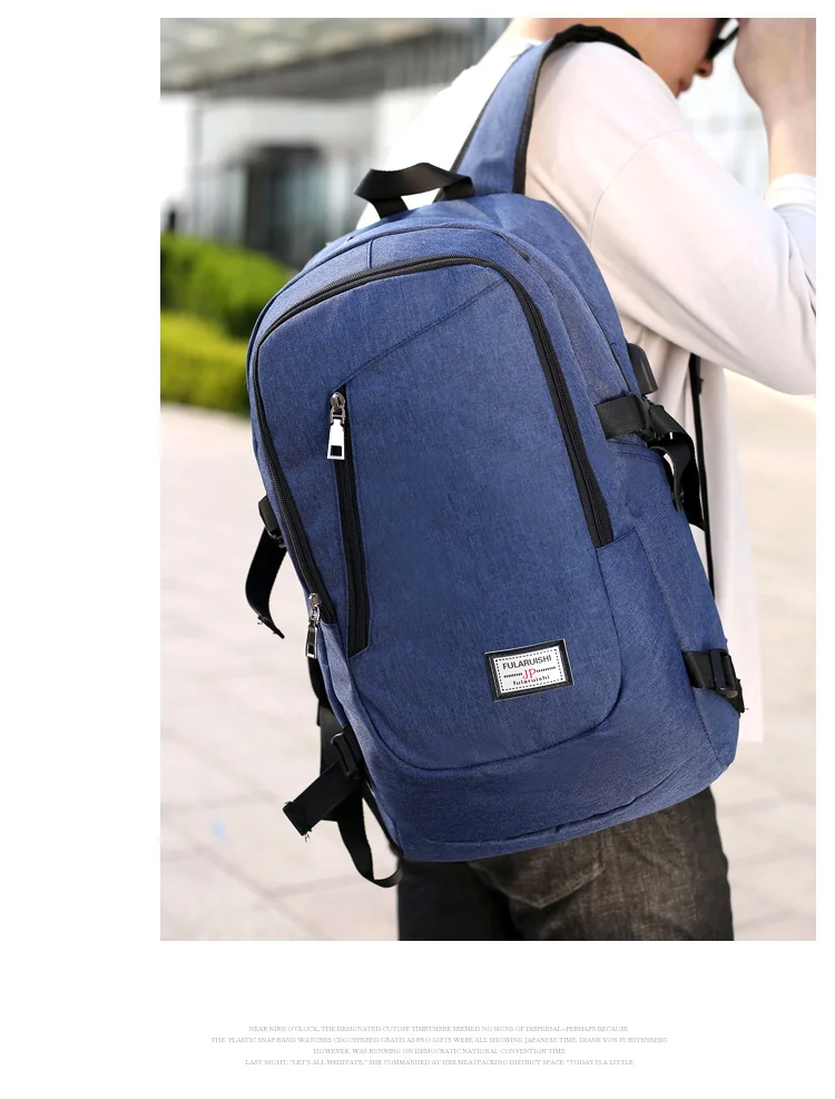 UOSC, модный мужской рюкзак для ноутбука, Usb зарядка, рюкзаки для компьютера, повседневные стильные сумки, большой мужской бизнес рюкзак для путешествий
