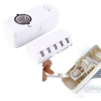 

Bathroom Auto Automatic Tooth paste Squeezer Dispenser +5 Toothbrush Holder 2Color Rack Stand