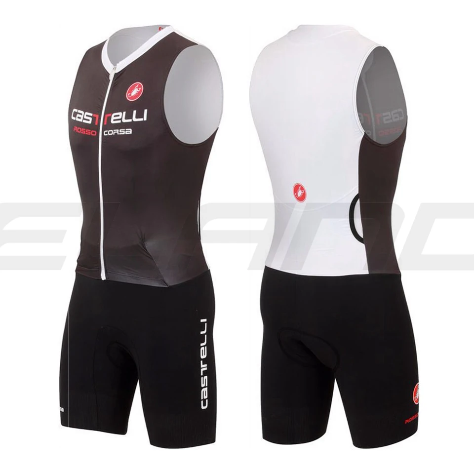 

New 2017 White Sleeveless Cycling Skinsuit Men's Triathlon Sports Clothing Cycling Clothing Set Ropa De Ciclismo Maillot