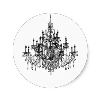 

3.8cm Black White Chandelier Envelope Seal Sticker Label