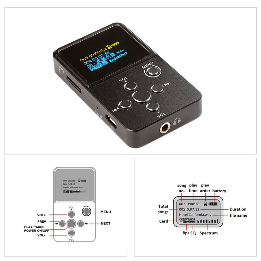 Оригинальный XDUOO X2 (+ Hidizs EP3 наушники подарок) Lossless музыка MP3 HIFI плеер с OLED экран
