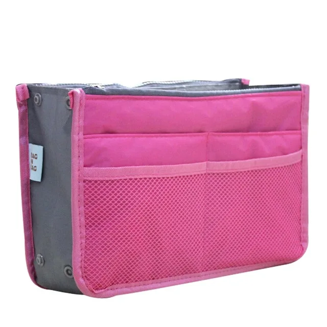 Travel Organizer Portable Beauty Pouch Functional Bag Toiletry Make Up Makeup Organizers Phone Bag Makeup BagCaseCosmetic Bag - Color: Mei red