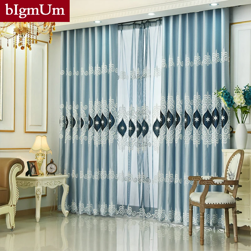 Роскошные современные затемняющие шторы bIgmUm Embroid для гостиной дизайнерские
