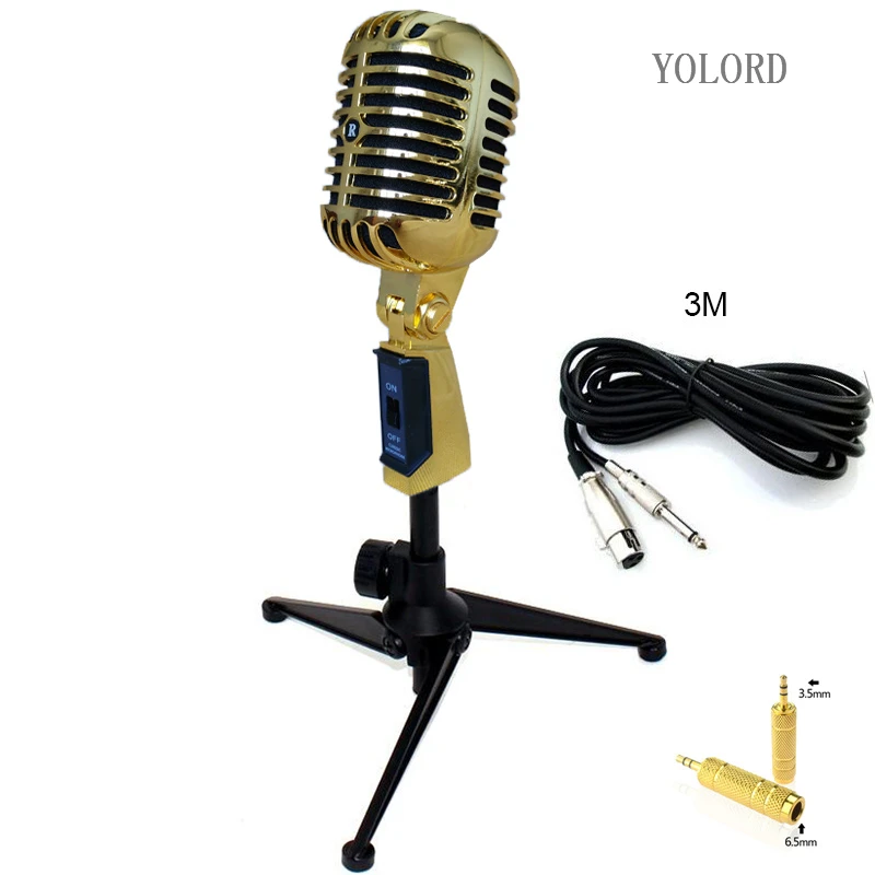 Retro Mic Vintage Dynamic Metal Microphone Stand