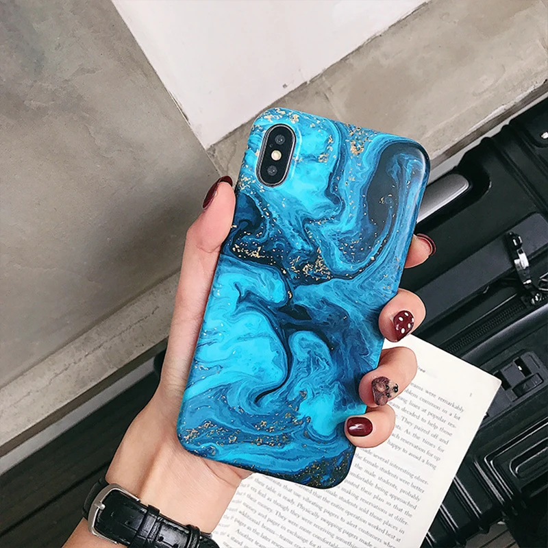 

New Marble Mobile Phone Case For iPhone 6S 7 8plus XS TPU Anti-Fall Soft Shell Case cover For iPhone X MAX XR Protective Covers