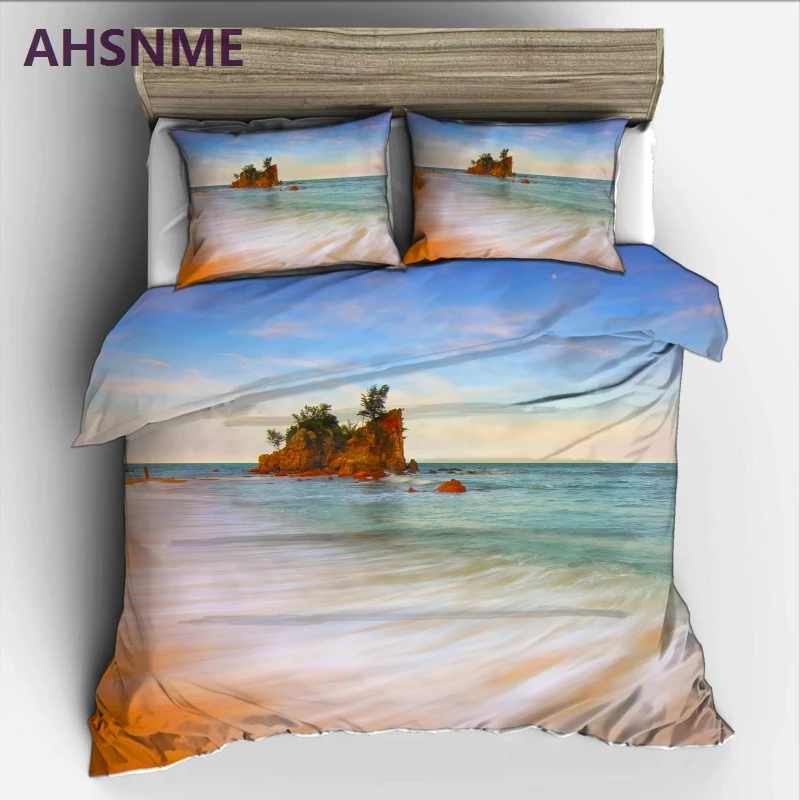 Ahsnme Fantasy Landscape Children Bedding Set Island In The Sea