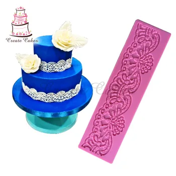 

Border Decoration Lace Mold Flower Shape Lace Mat Fondant Cake Decorating Tools Silicone Sugar Lace Pad Baking Tools LM-70