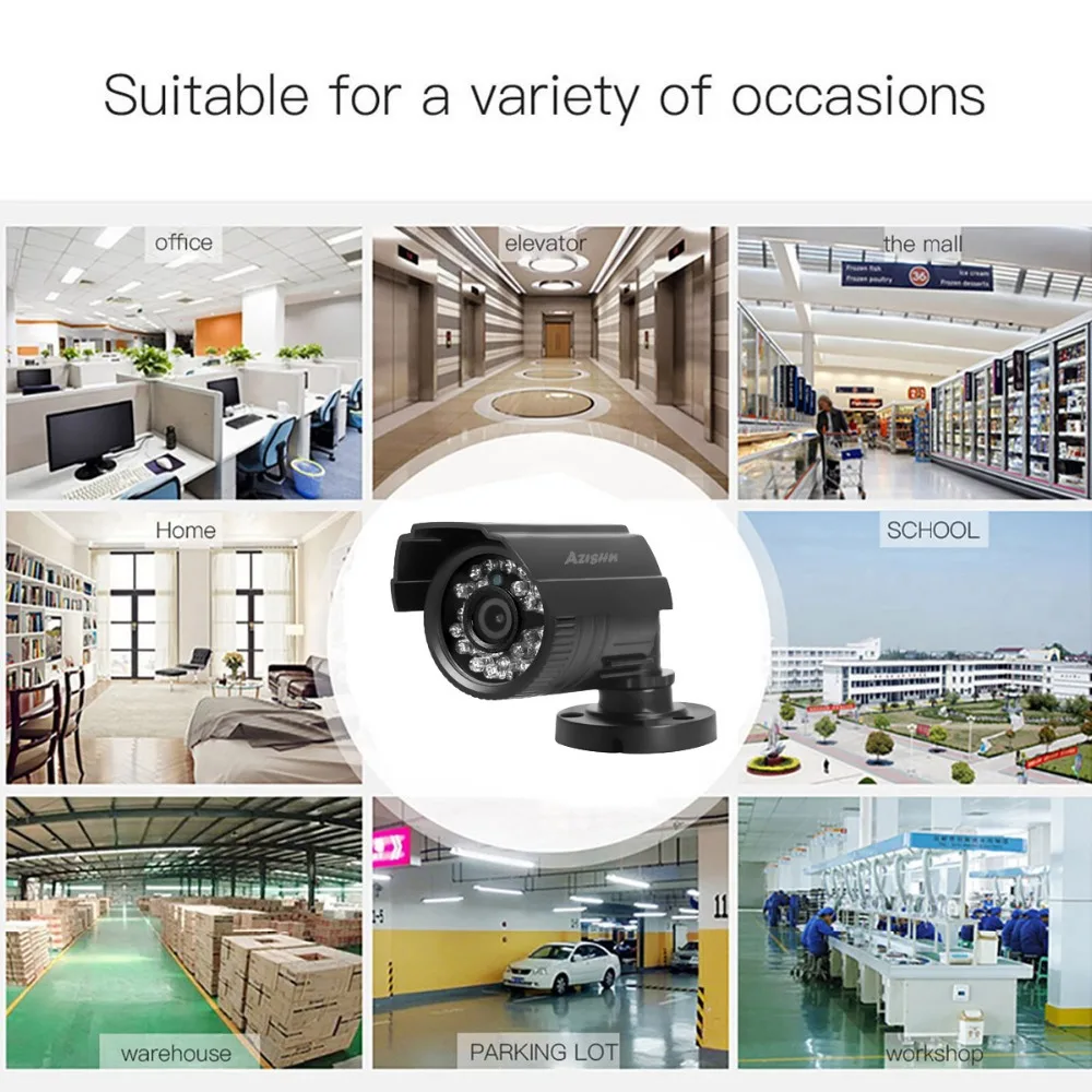 AZISHN CCTV Camera 800TVL/1000TVL IR Cut Filter 24 Hour Day/Night Vision Video Outdoor Waterproof I - 32444234572