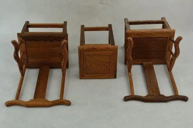 A Set Of Exquisite Chinese Classical Collectible Decorated Wonderful Handmade Mini Chair & Table Statues A Set Of Exquisite Chinese Classical Collectible Decorated Wonderful Handmade Mini Chair & Table Statues