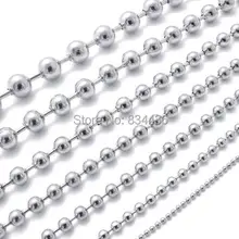 4 мм 316L нержавеющая сталь титан шарик серебряного цвета бусы ожерелья цепочки для мужчин и женщин ювелирные изделия аксессуары