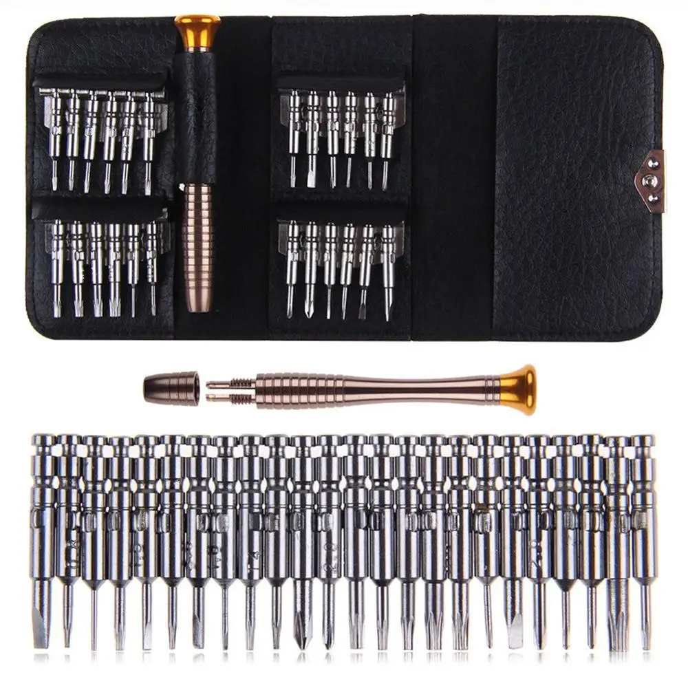 

Screwdriver Wallet Repair Tools Set 25 in 1 Multi-functional Combination For iPhone PC Cellphone Camera Watch Electronics