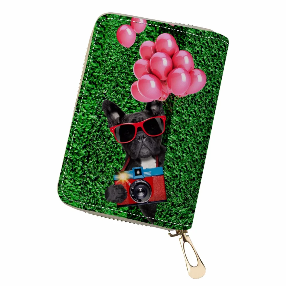 THIKIN Funny Dogs Pattern Print Cards Holder Women ID Card PU Leather Mini Cover Girls Passport Case Wallet for Credit | Багаж и сумки