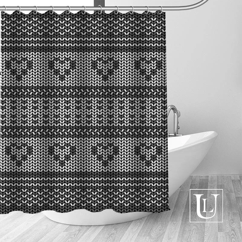 Хит продаж новая Экологически чистая черно белая занавеска для душа ванной
