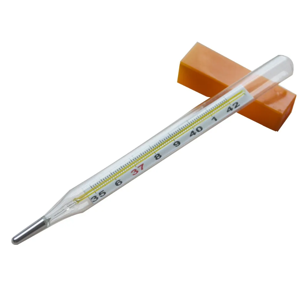6Pcs/Lot New Brand A Level Medical Classic Mercury Glass Clinical Armpit Thermometer Mercurial Baby Child Thermometer