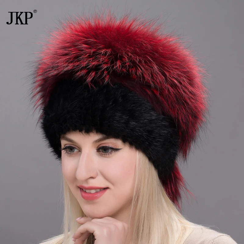 Женская меховая шапка сезон осень зима 2020 из натурального меха норки с большим