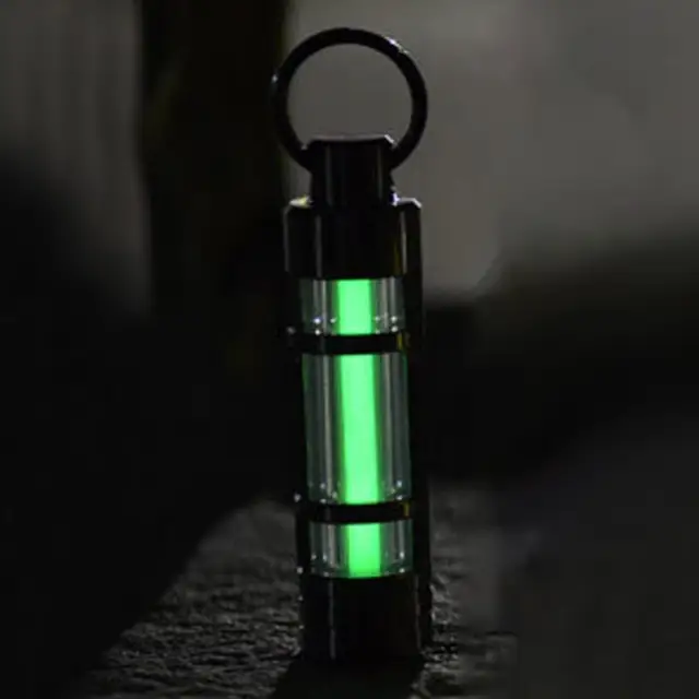 Automatic light 25 years Titanium tritium keychain key ring fluorescent