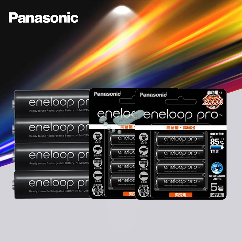 

20pcs Panasonic Eneloop Original Battery Pro AA 2550mAh 1.2V NI-MH Camera Flashlight Toy Pre-Charged Rechargeable Batteries