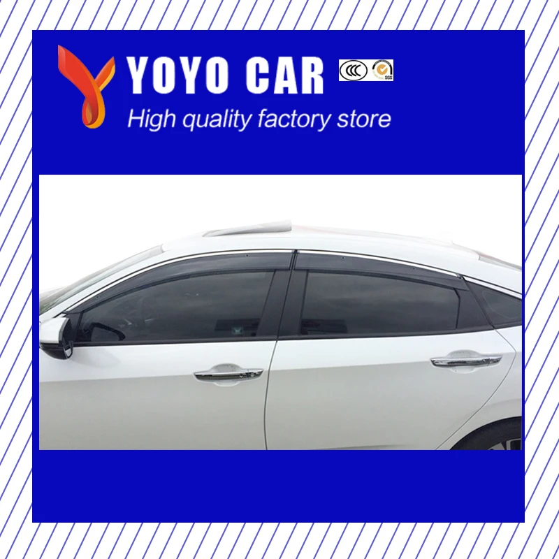 

Hot sale 4 Piece Injection molding trim vent shade rain sun wind deflector window visor for Civic 2006-2011 2012-2015 2016-2018