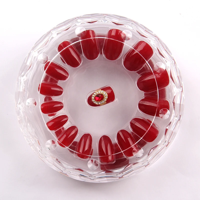 Middle Round head False nail Wine red nail art gorgeous ruby finger decoration Middle Round head False nail Wine red nail art gorgeous ruby finger decoration