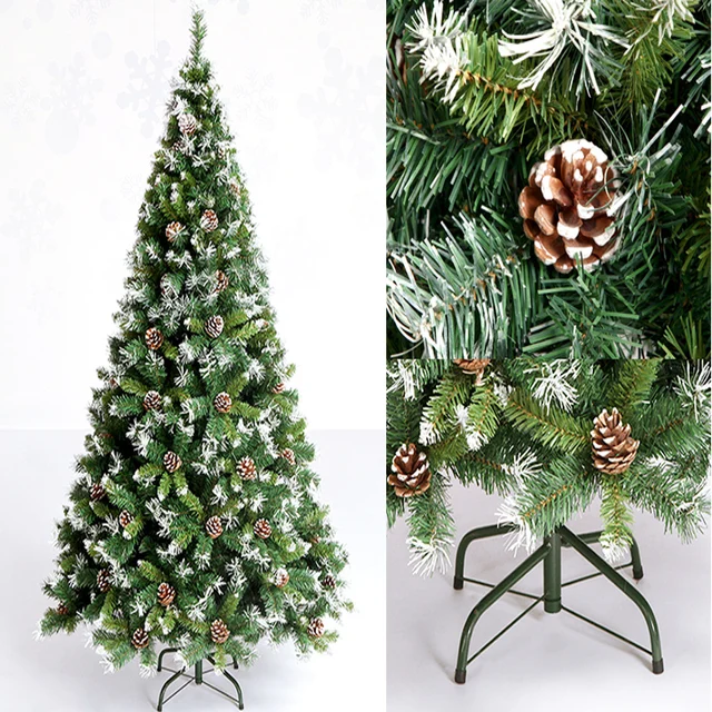 1.2 m 1.5 m 1.8 m 2.1 m ochrona środowiska pcv liście boże narodzenie drzewo z płatek śniegu i Pinecone -