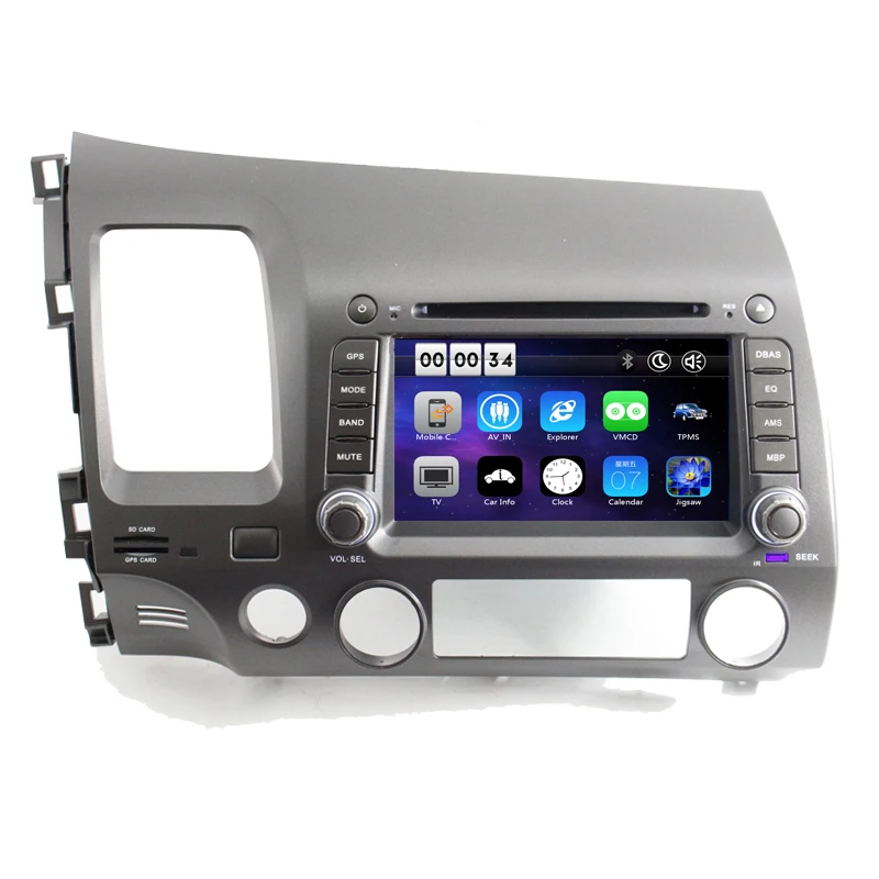 8 дюймов 1024*600 HD 2 Din Автомобильный dvd-плеер gps система для Honda Civic 2007 2008 с 3g WiFi OBD 2 DAB зеркальное соединение цифрового ТВ