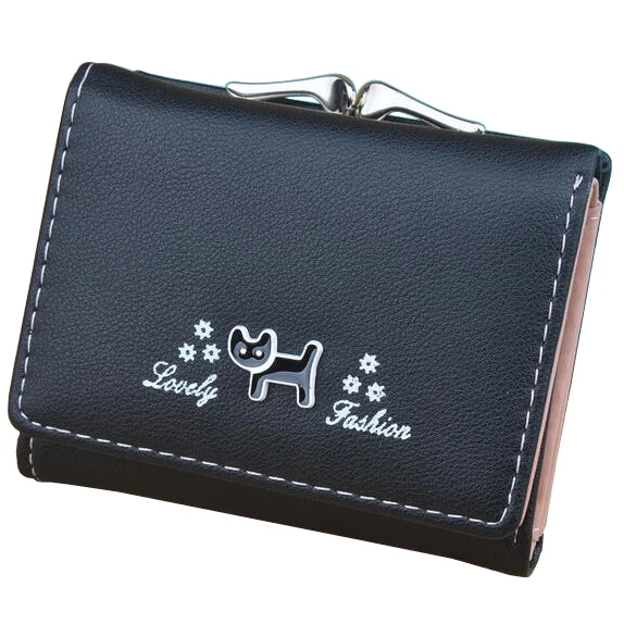 

Women Wallets Short Female Cat Purses Lady Coin Purse Pocket Mini Hasp Wallets Card Holders Fold Money Bags Girls Notecase Pouch